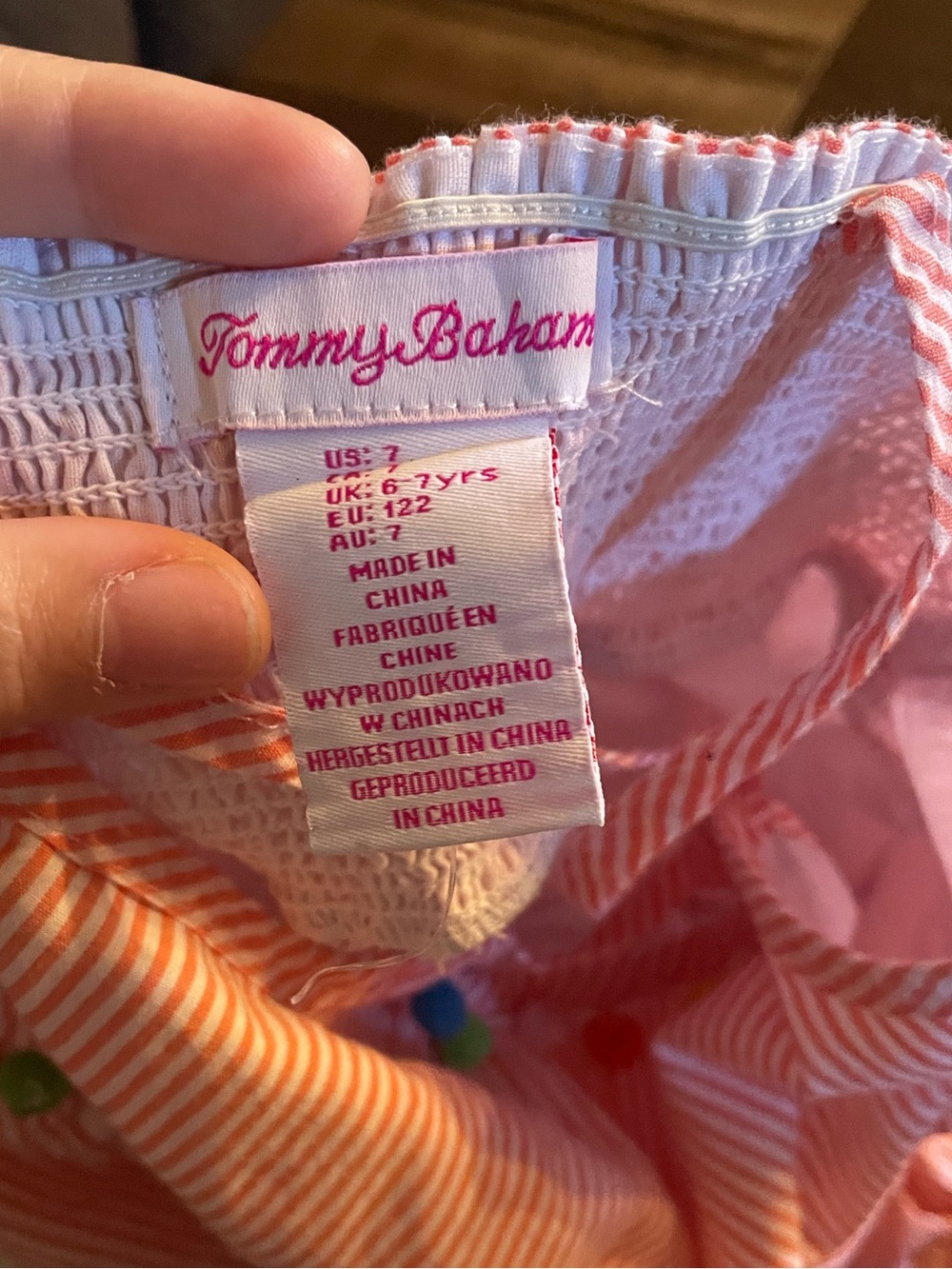 Tommy Bahama Spaghetti Strap Tiered Pom-Pom Party Dress - Picture 4 of 6
